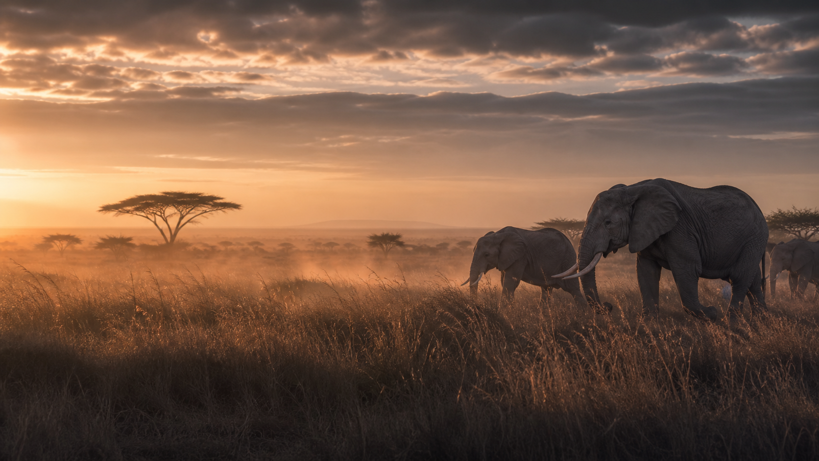 African landscape at dawn